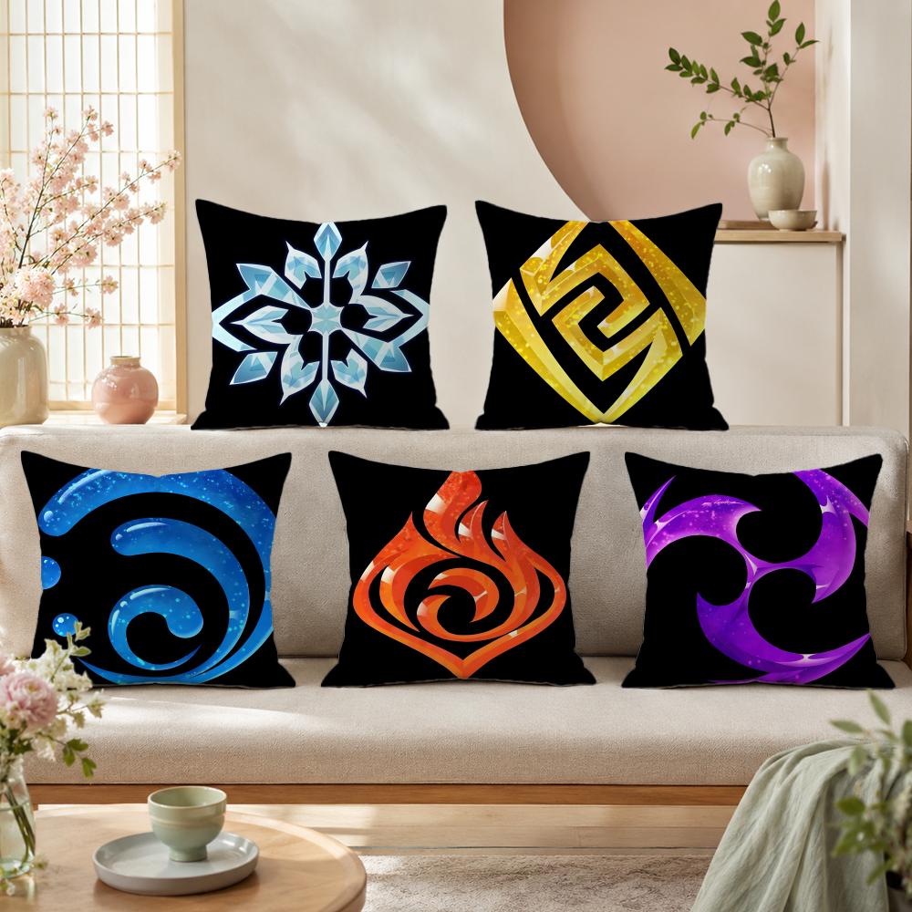 Home Textiles Premium - Poszewka na poduszkę z motywem elementów